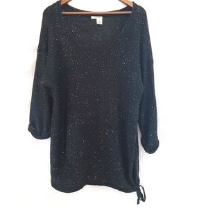 Dkny black glitter holiday sweater size 2x